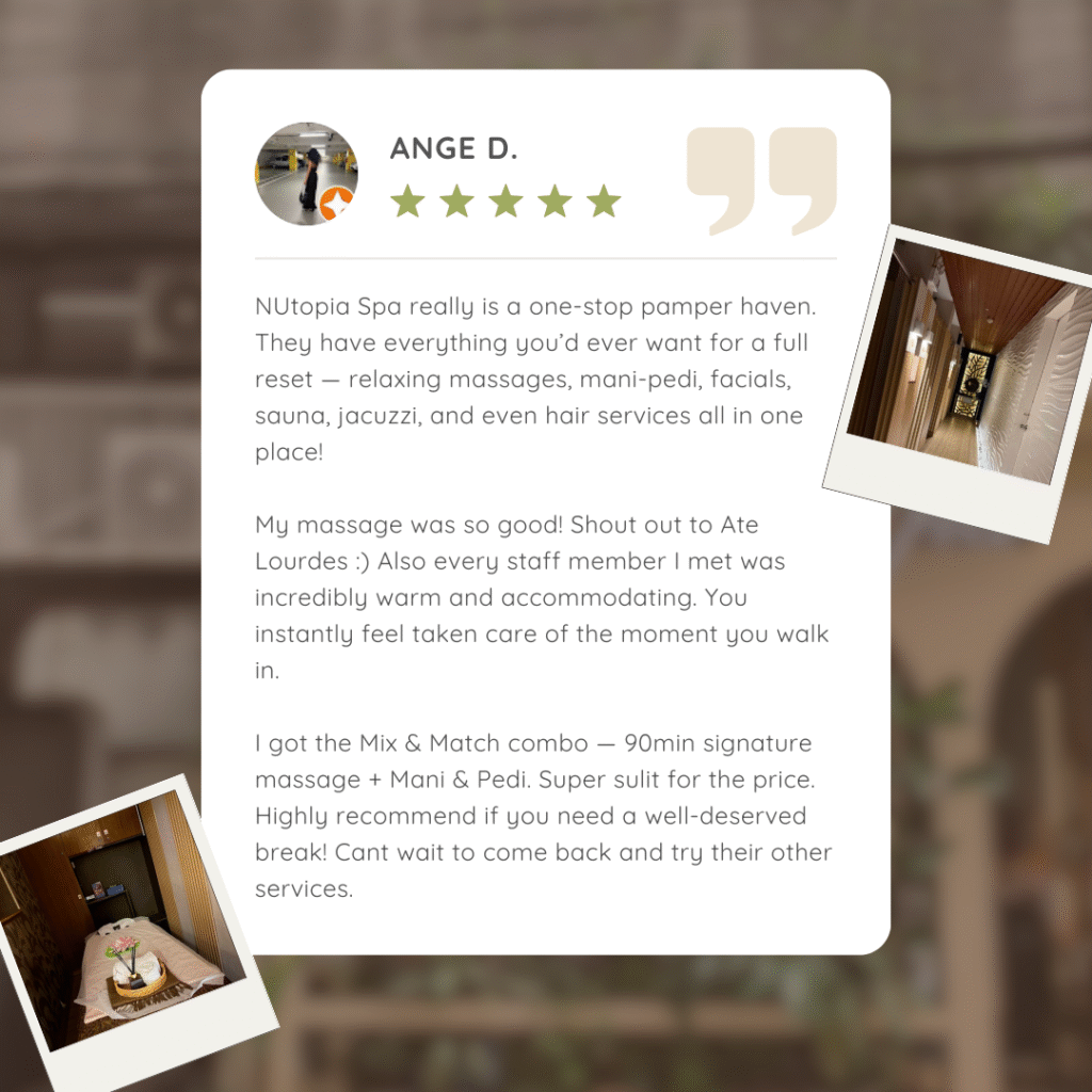 Positive sustomer review from a spa in Makati (3)